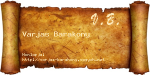 Varjas Barakony névjegykártya
